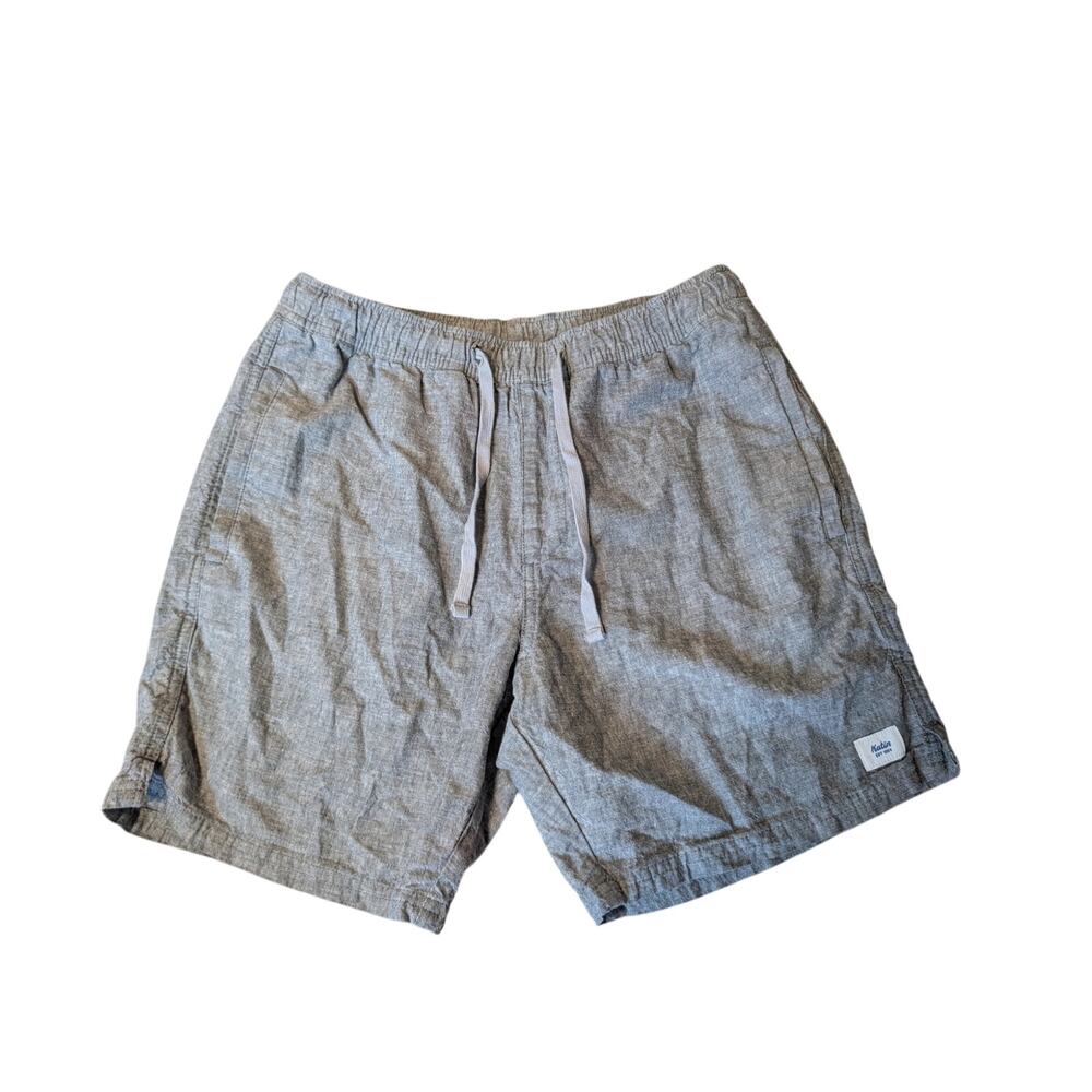KATIN Shorts; size Small;  Gray;  Cotton/Linen Blend; Elastic Waist